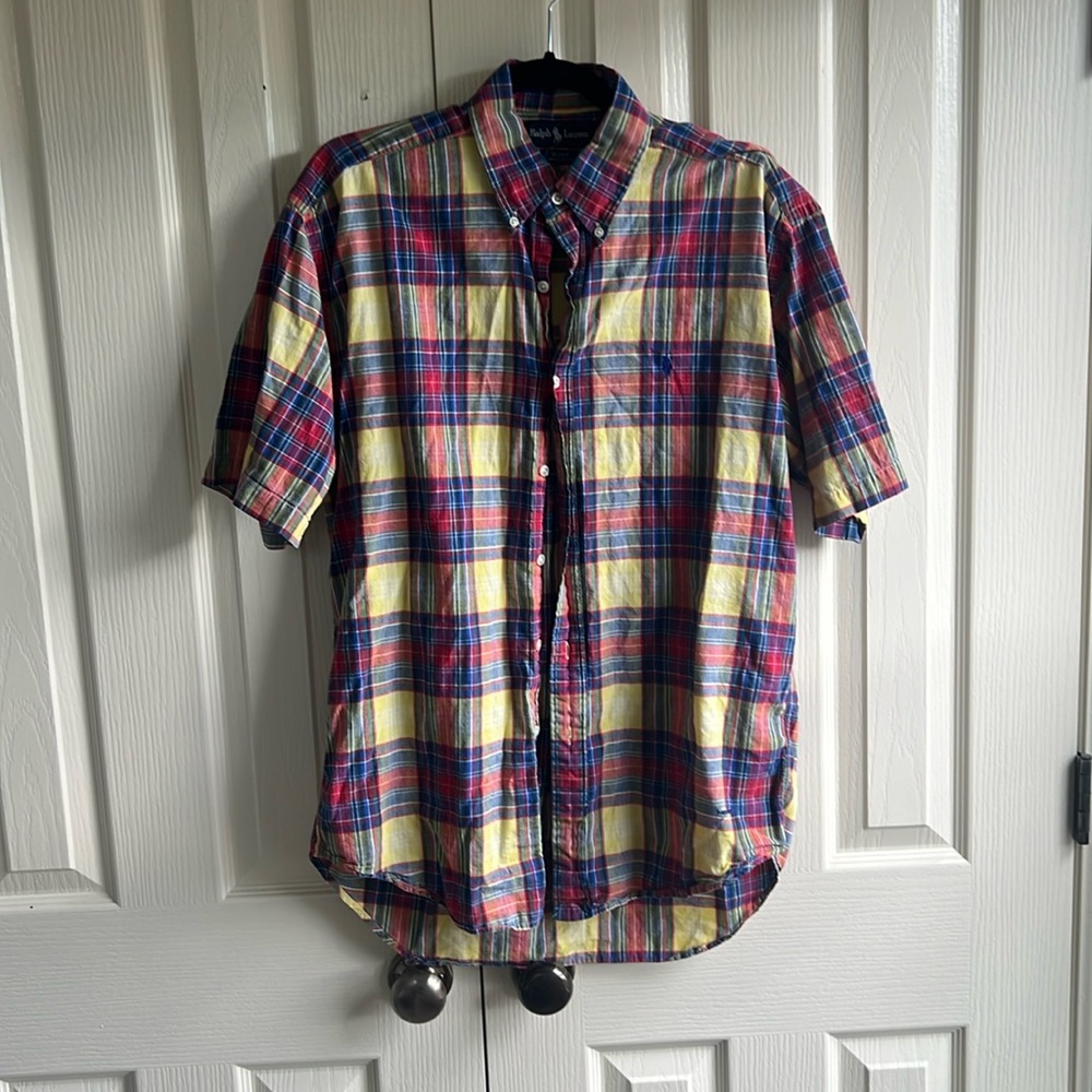Vintage Polo plaid shirt sleeve button down